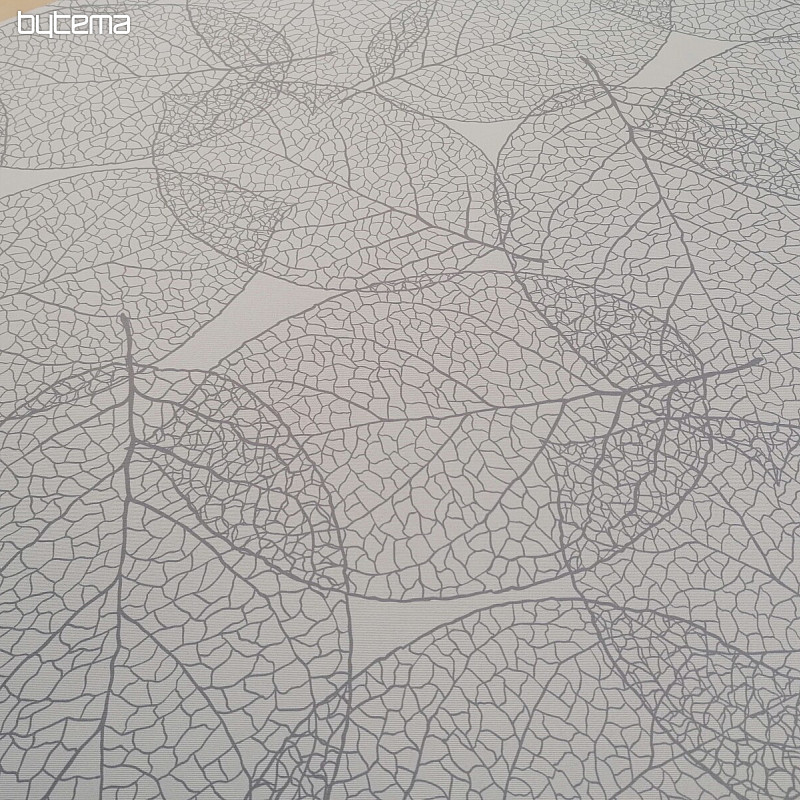 Tessuto decorativo BLACK OUT Foglie grigie