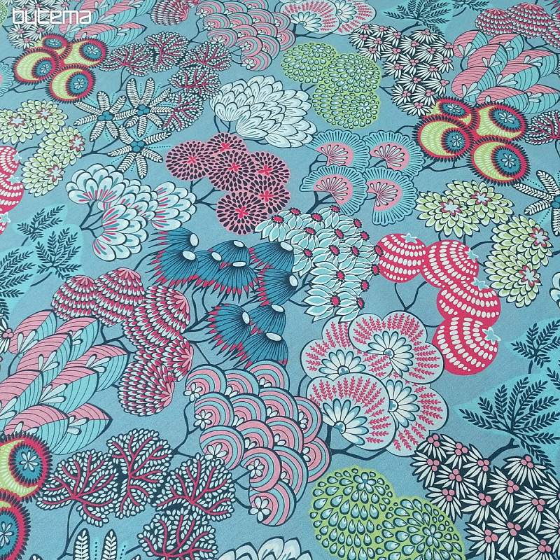 Tessuto di cotone FUSAIN BLU