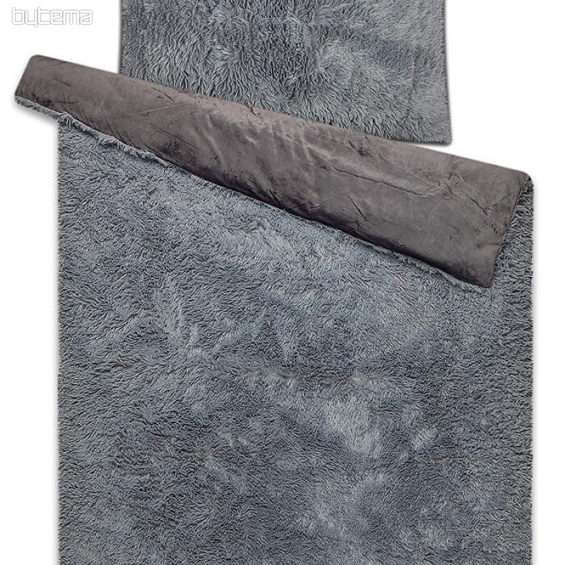 LONGINESS biancheria da letto in microflanella, pelo lungo - antracite