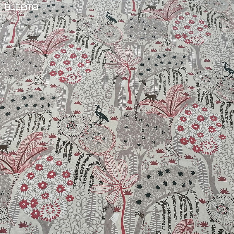 Tessuto di cotone JUNGLE beige
