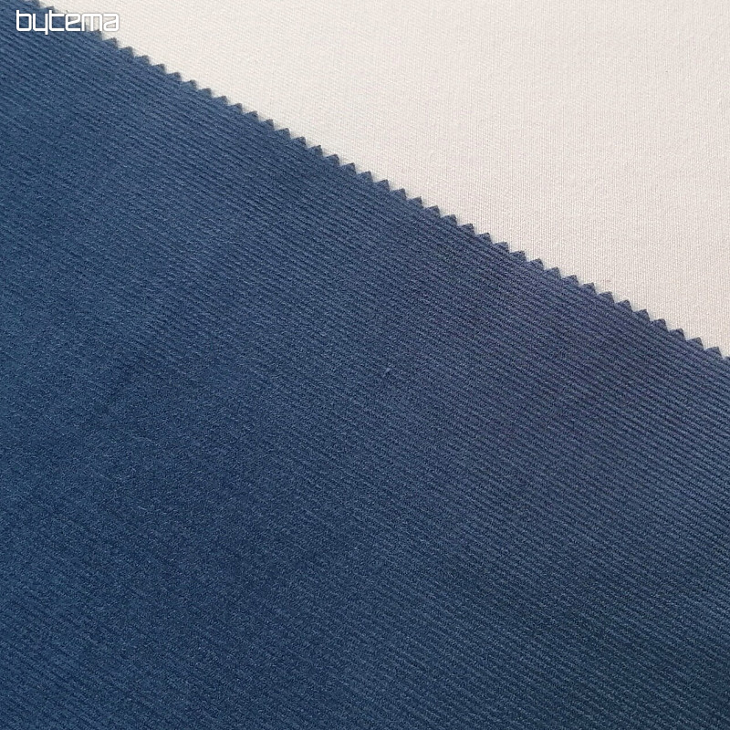 Tessuto di cotone Velluto a coste sottile - blu