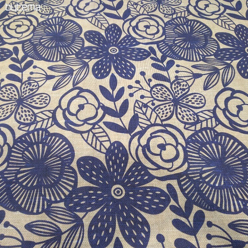 Tessuto decorativo PIPO FIORE BLU