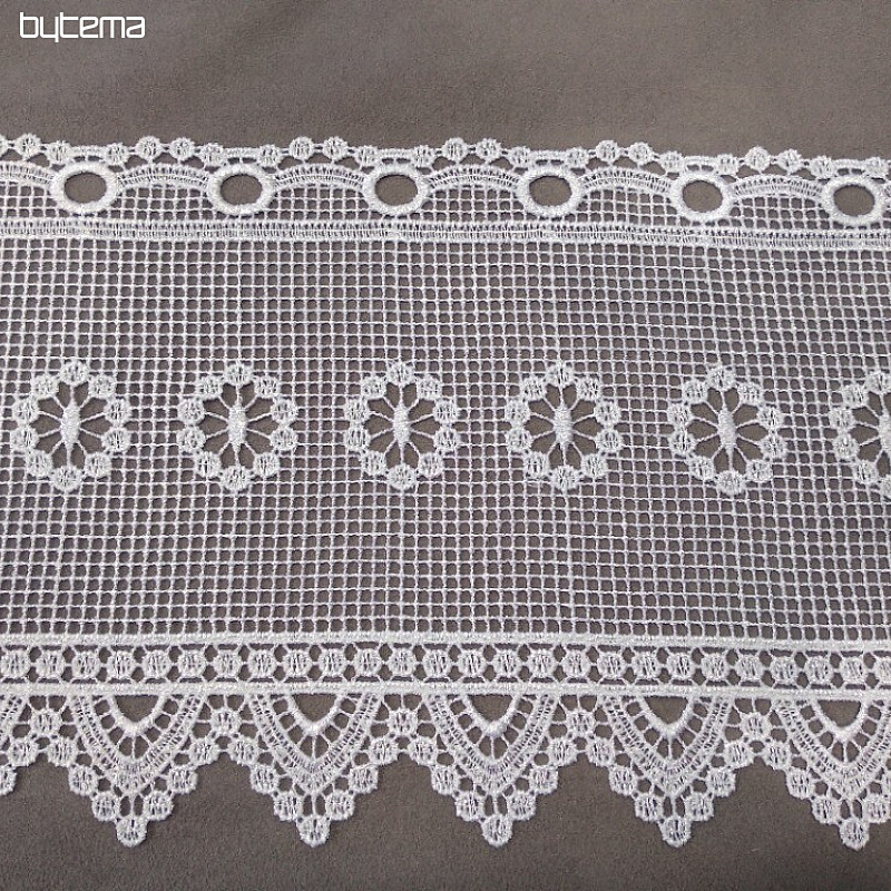 Tenda ricamata di lusso GERSTER per vetrata con fiore 263/023/0001