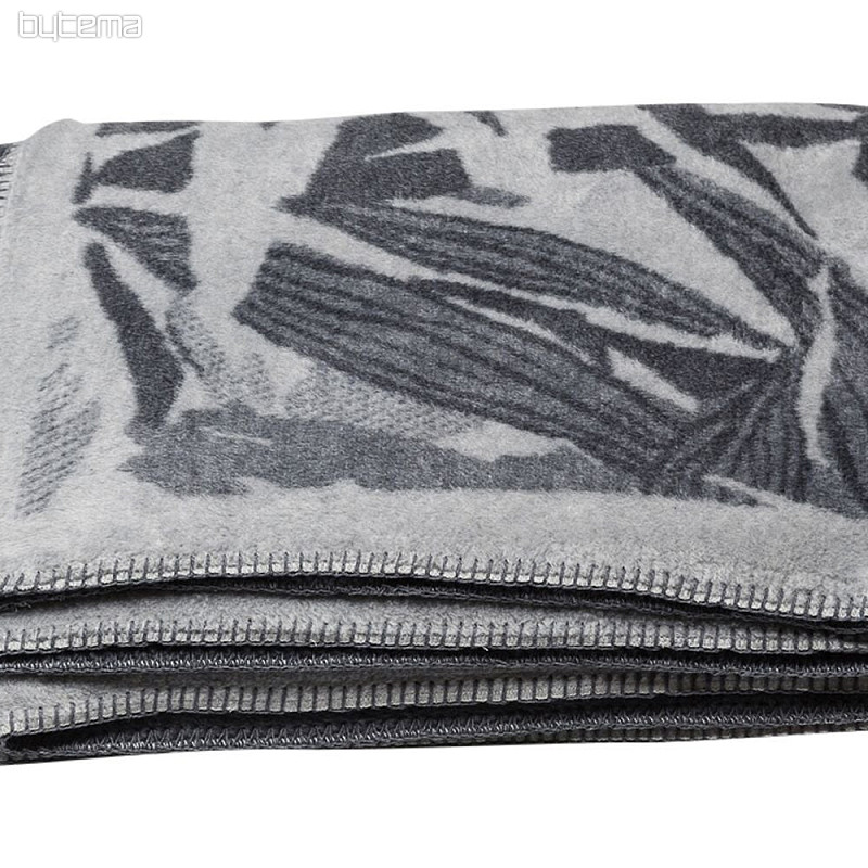 Coperta in cotone BAMBOO foglie grigie 2218/90