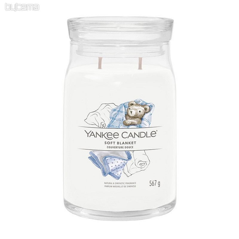 candela YANKEE CANDLE fragranza SOFT BLANKET vetro grande 2 STOPPINI