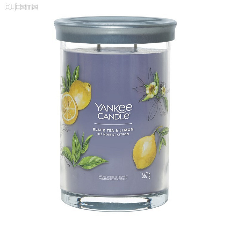 candela YANKEE CANDLE fragranza TÈ NERO E LIMONE BICCHIERE GRANDE 2 STOPPINI