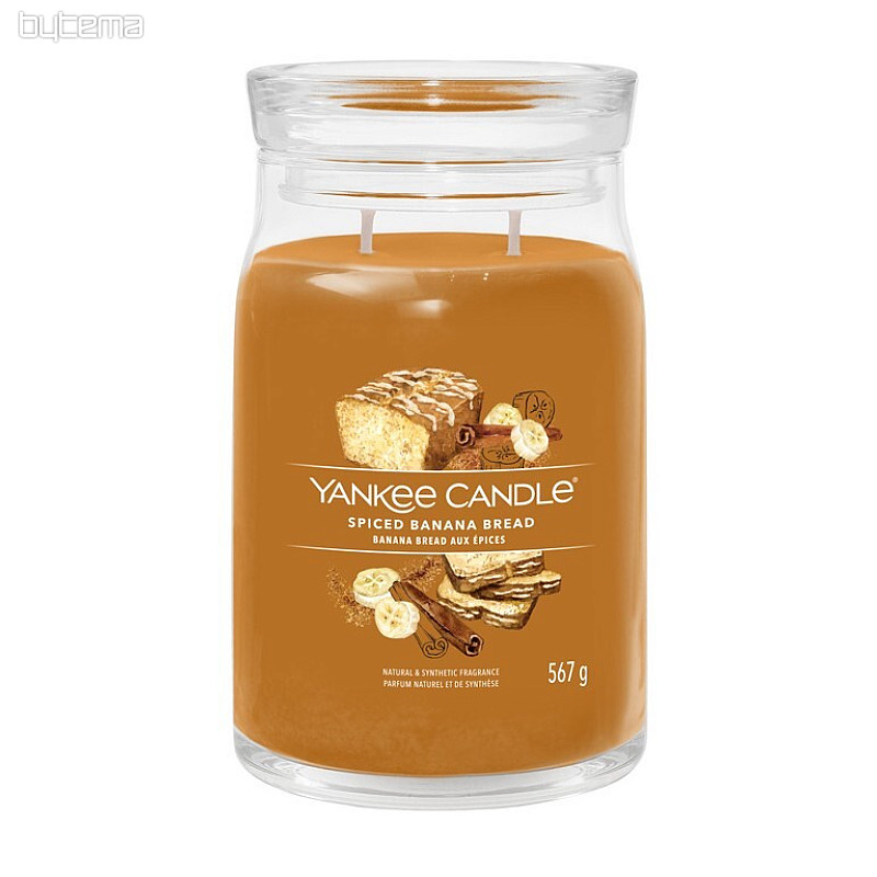 candela YANKEE CANDLE fragranza SPICED BANANA BREAD VETRO GRANDE 2 stoppini