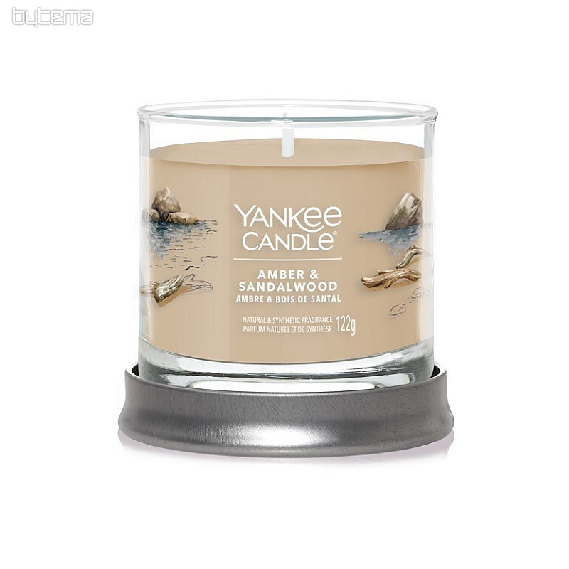 candela YANKEE CANDLE fragranza AMBRA e LEGNO DI SANDALO TUMBERO PICCOLO