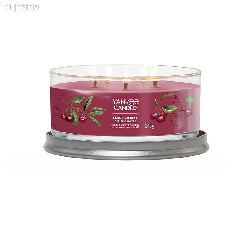 candela YANKEE CANDLE fragranza BLACK CHERRY TUMBER MEDIUM 5 stoppini