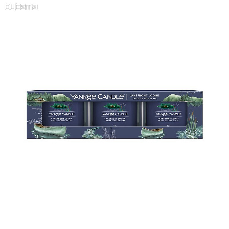 candela YANKEE CANDLE fragranza LAKEFRONT LODGE SET 3 pezzi