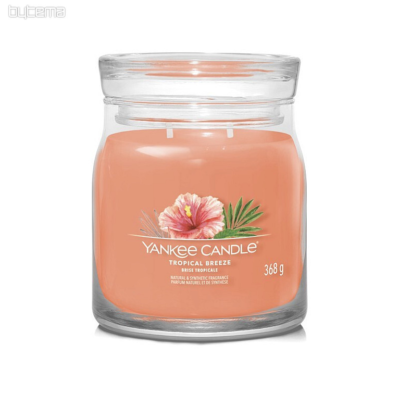 candela YANKEE CANDLE fragranza TROPICAL BREEZE GLASS MEDIUM 2 stoppini
