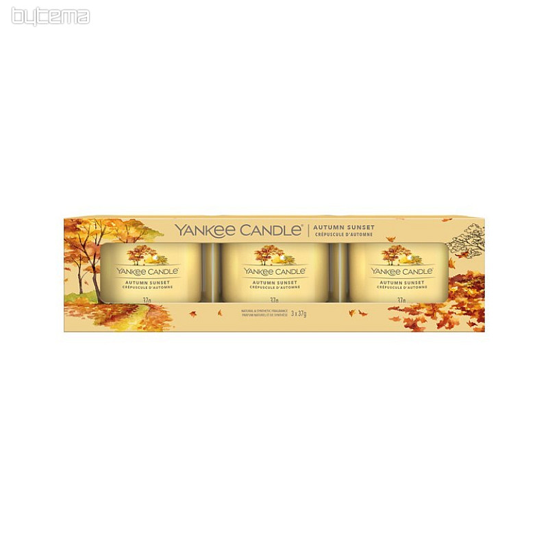 candela YANKEE CANDLE fragranza AUTUMN SUNSET SET da 3 pezzi