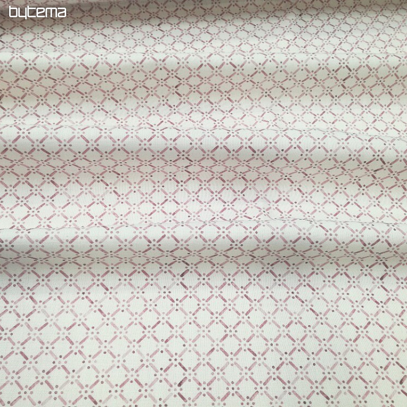 Tessuto decorativo Montana reticolo rosa antico