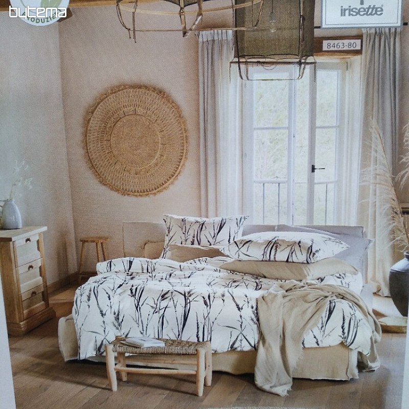 Biancheria da letto di lusso in raso IRISETTE SKY 8463-80 NATUR ROSALIE