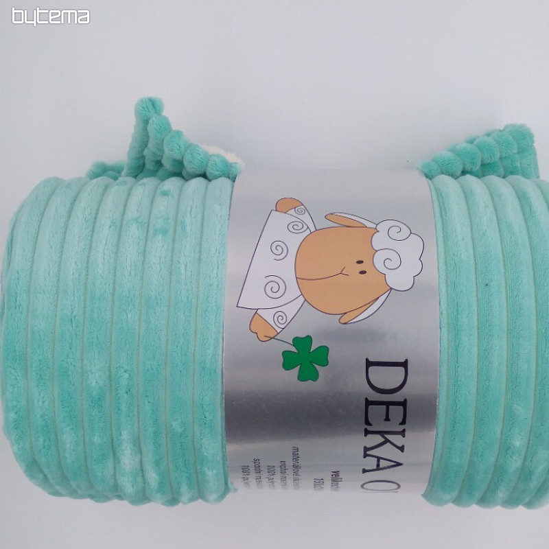 coperta EXTRA morbida pecora - velluto a coste MENTOLO 150x200