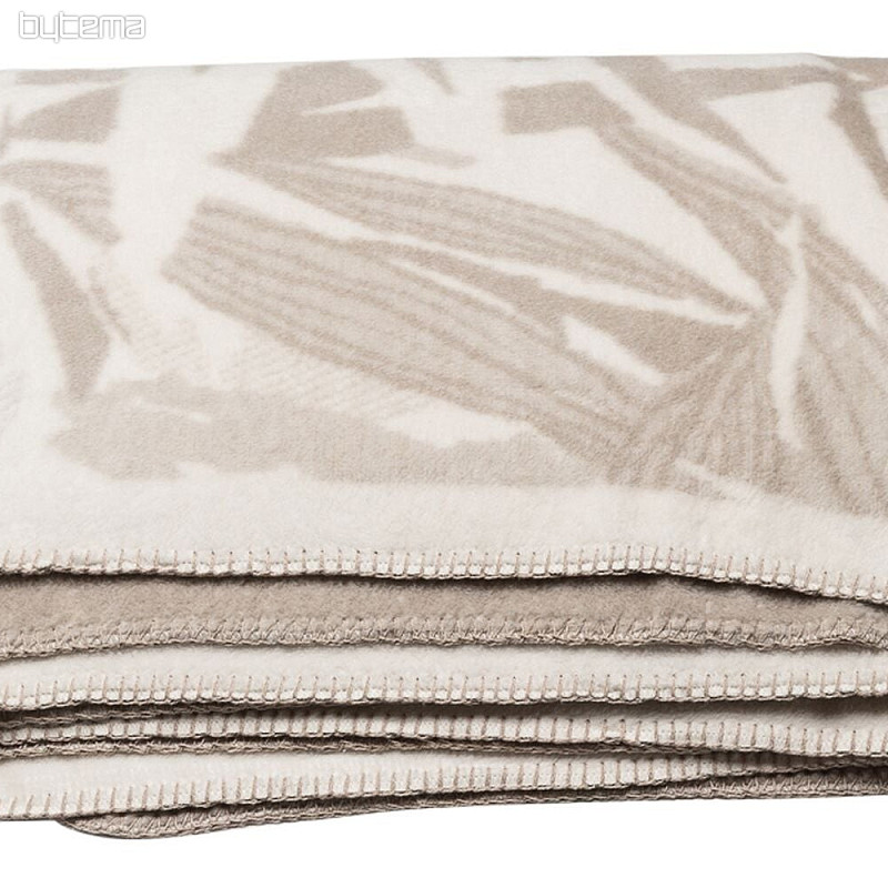Coperta in cotone BAMBOO foglie beige 2218/80