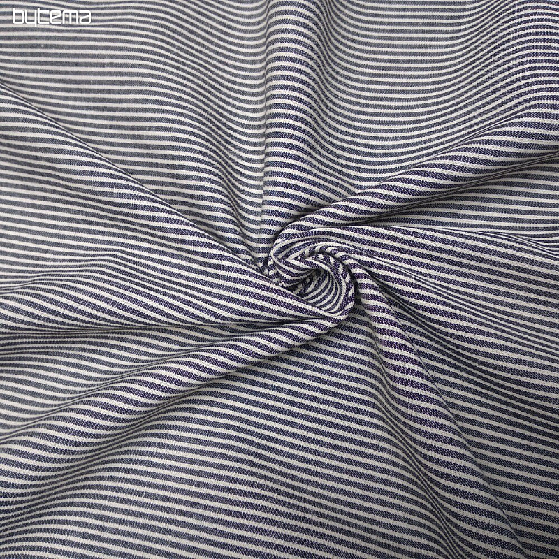 Tessuto di cotone RIGHE GRIGIO SCURO/ecru