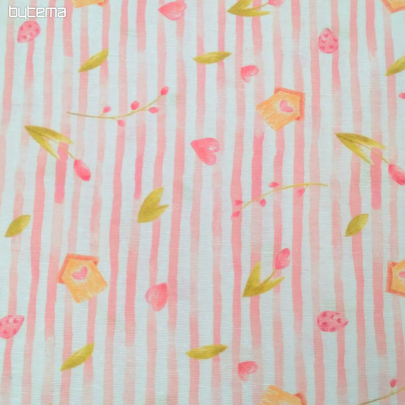 Tessuto decorativo STRISCIA ROSA PRIMAVERA