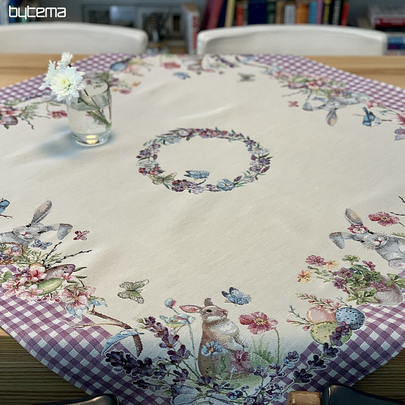 Tovaglia e sciarpa Tapestry EASTER TIME quadri viola