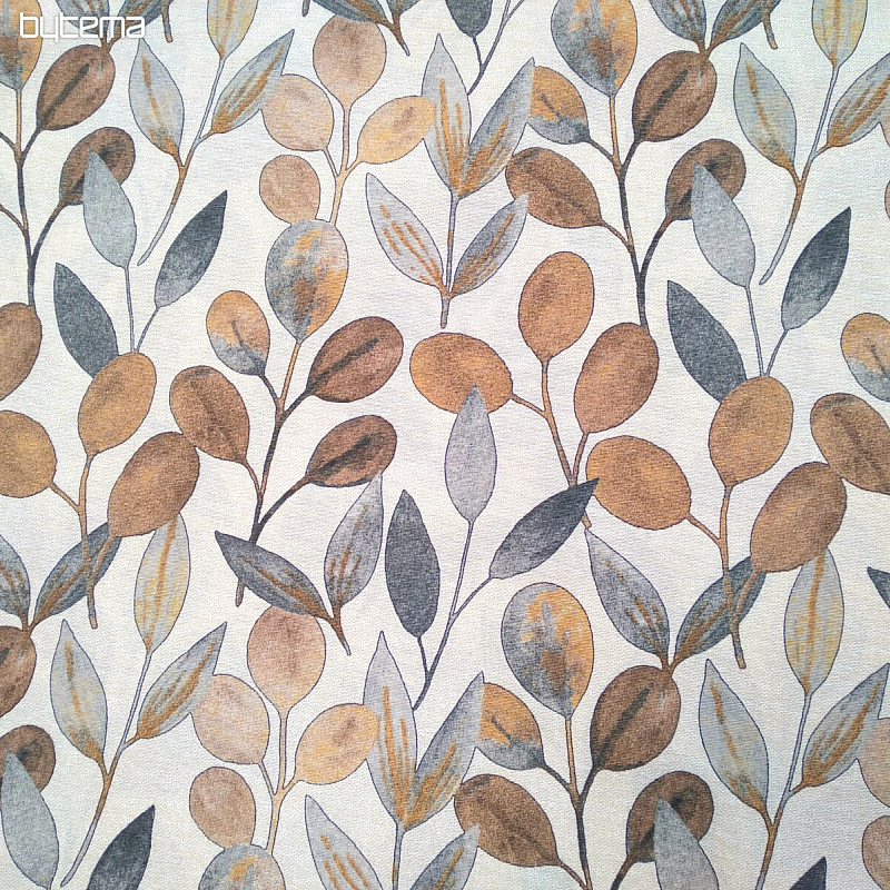 Tessuto decorativo HOJAS GRIGIO FOGLIE