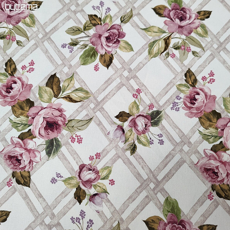 Tessuto decorativo CASTLE ROSE GRID