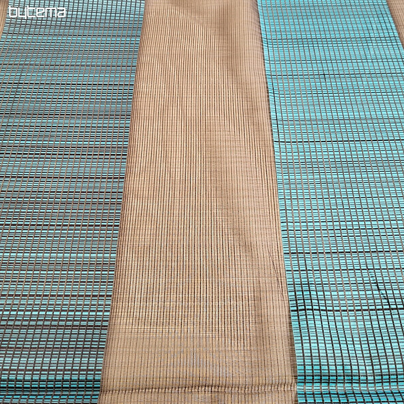 Tessuto decorativo STRISCIA MARRONE TURCHESE
