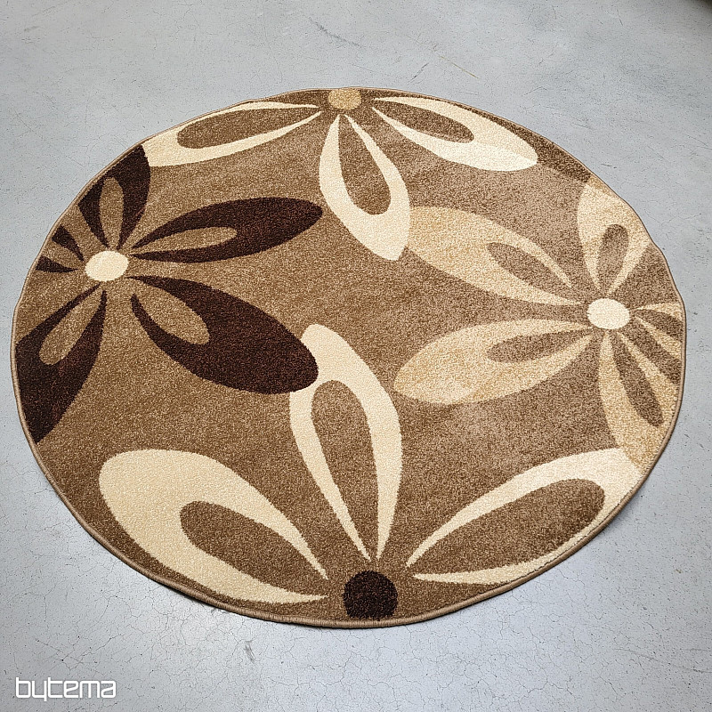 Tappeto rotondo KARMEL fiori beige
