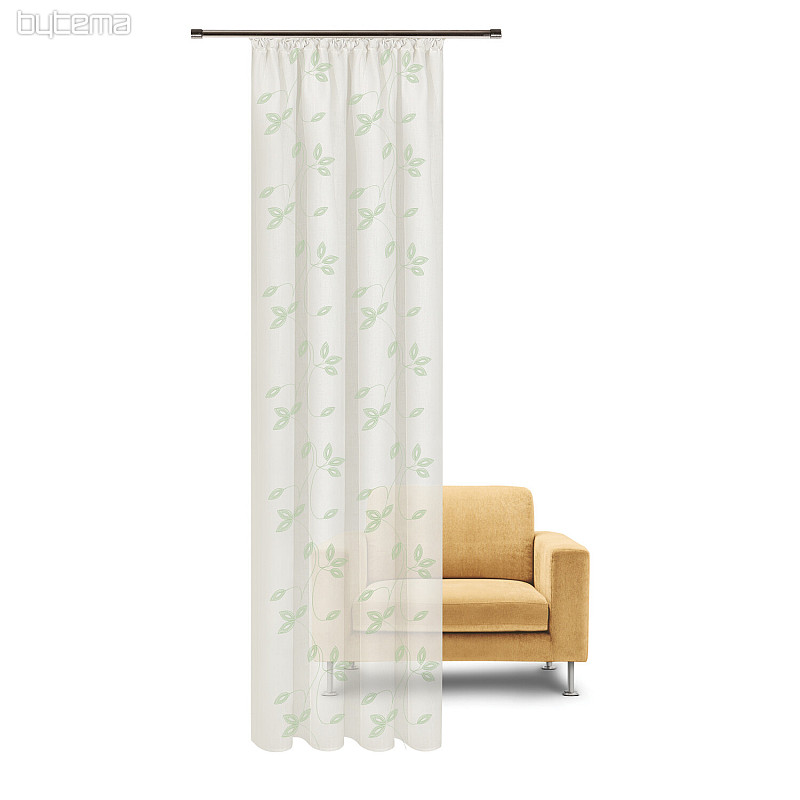 NATURA Tenda Gerster FOGLIE RICAMATE VERDE