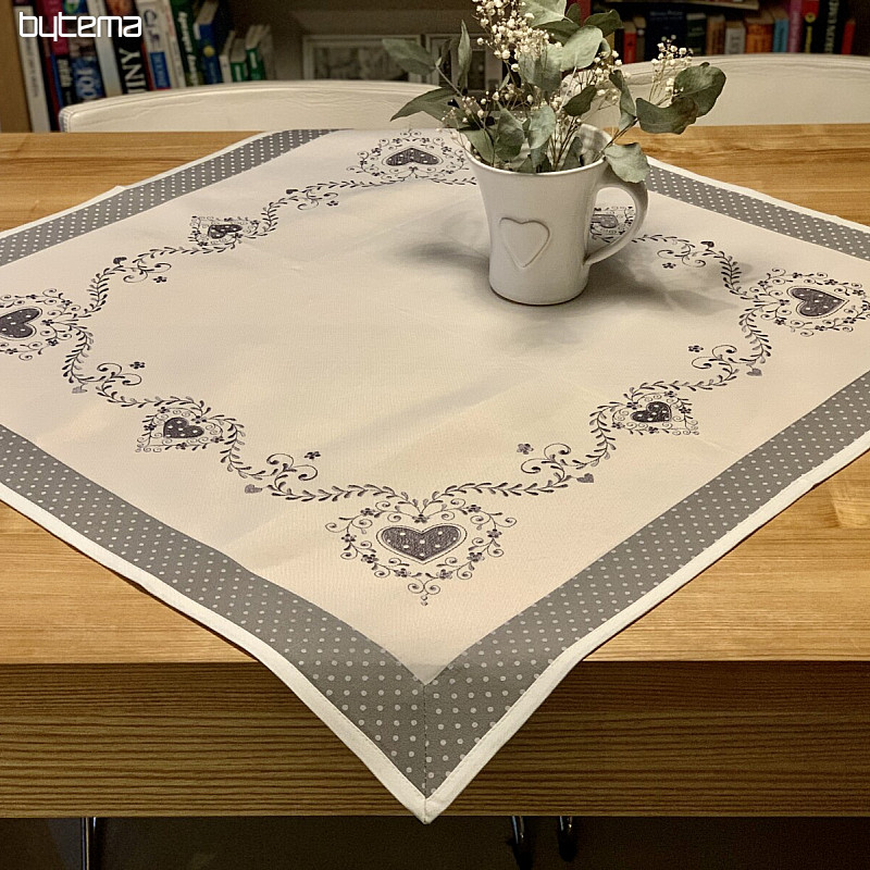 Tovaglia e sciarpa ricamate SDRCE GRIGIO