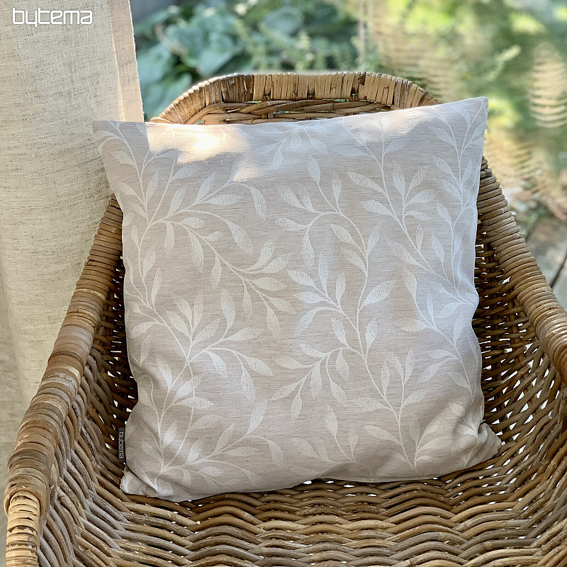 Fodera per cuscino decorativo LEAFS beige - double face