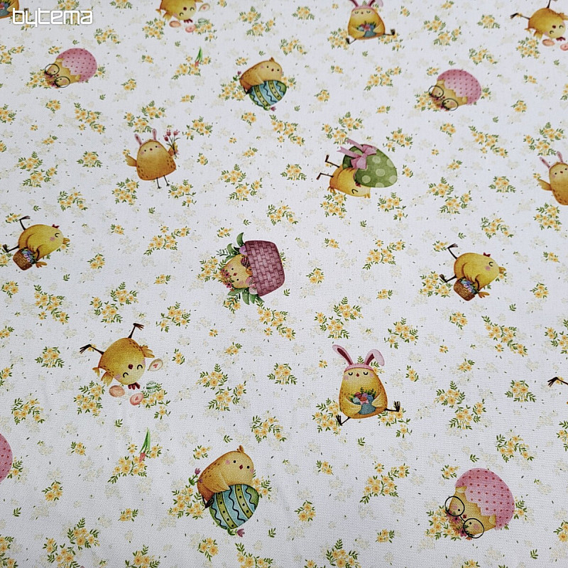 Tessuto decorativo POLLO E UOVA