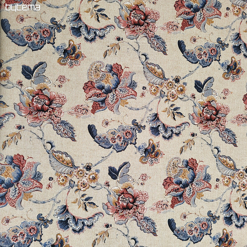 Tessuto decorativo FIORI INDIANI beige
