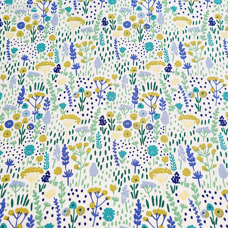 Tessuto di cotone PRATO DI LAVANDA