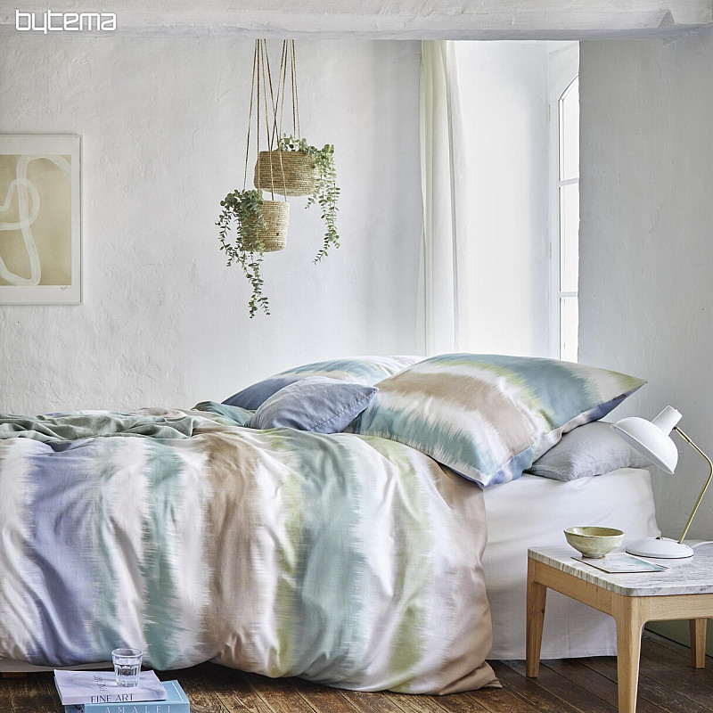 Raso di cotone lusso IRISETTE BLANCA blu