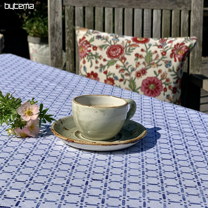 Tovaglia e sciarpa MONTANA GRID BLU