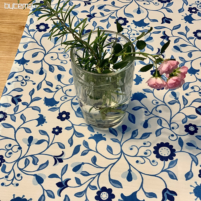 Tovaglia e scialle IN RASO FIORE BLU