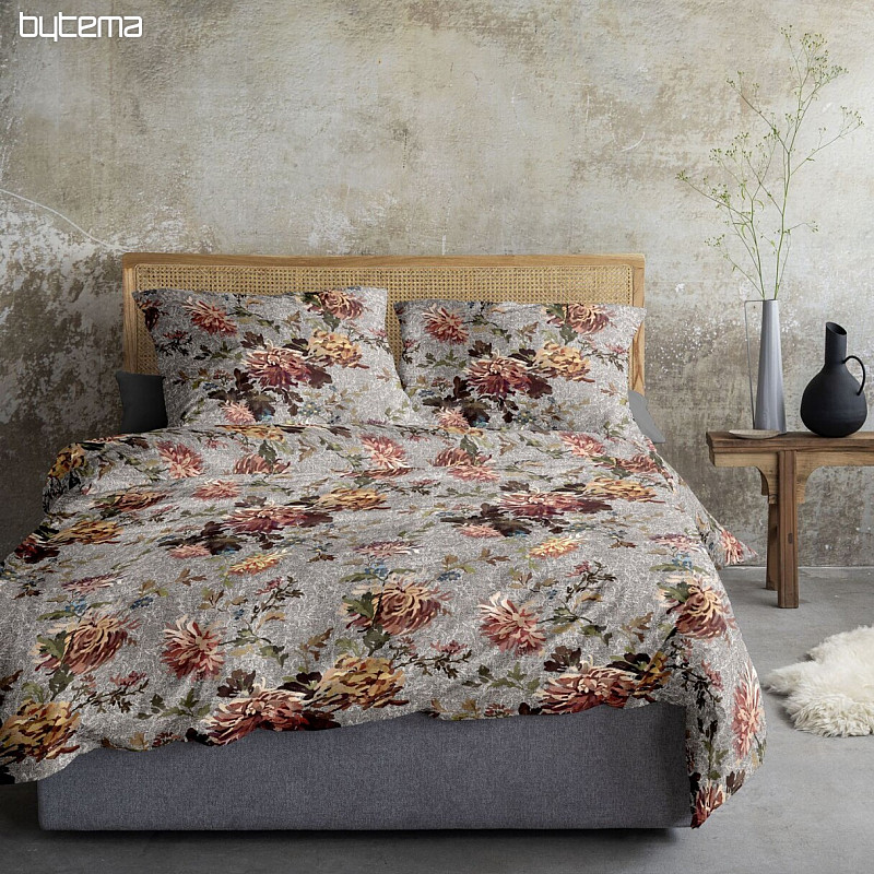 Biancheria da letto di lusso in flanella IRISETTE ZOBEL 8552-11 FIORI grigio