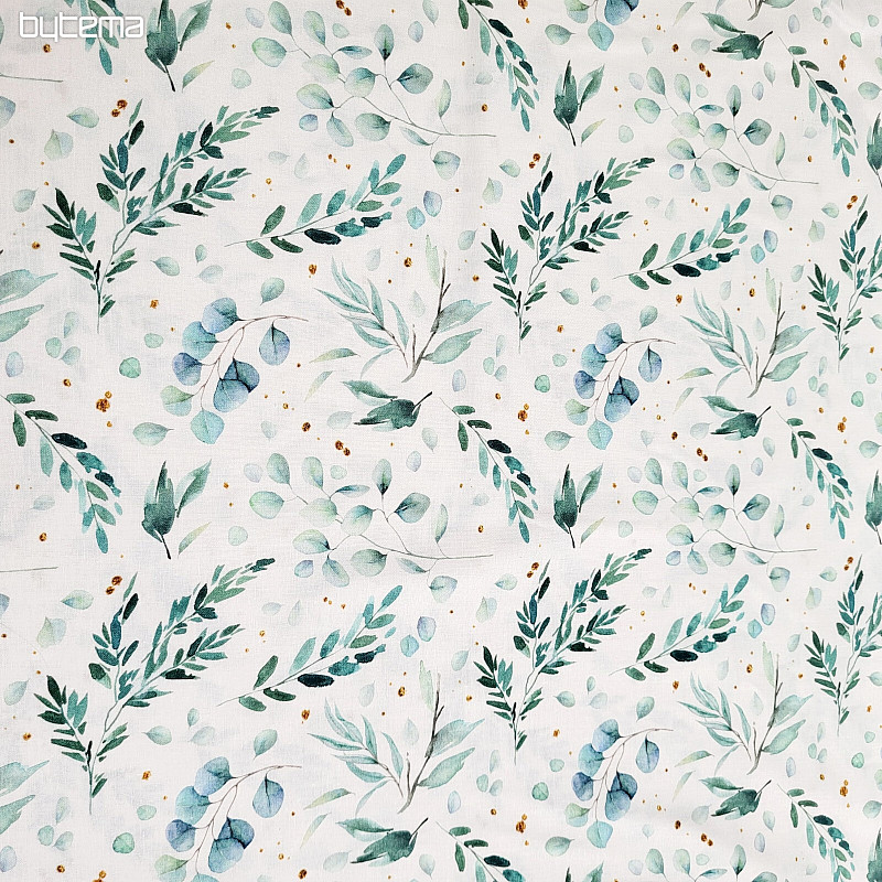 Tessuto di cotone FINE TWIGS verde