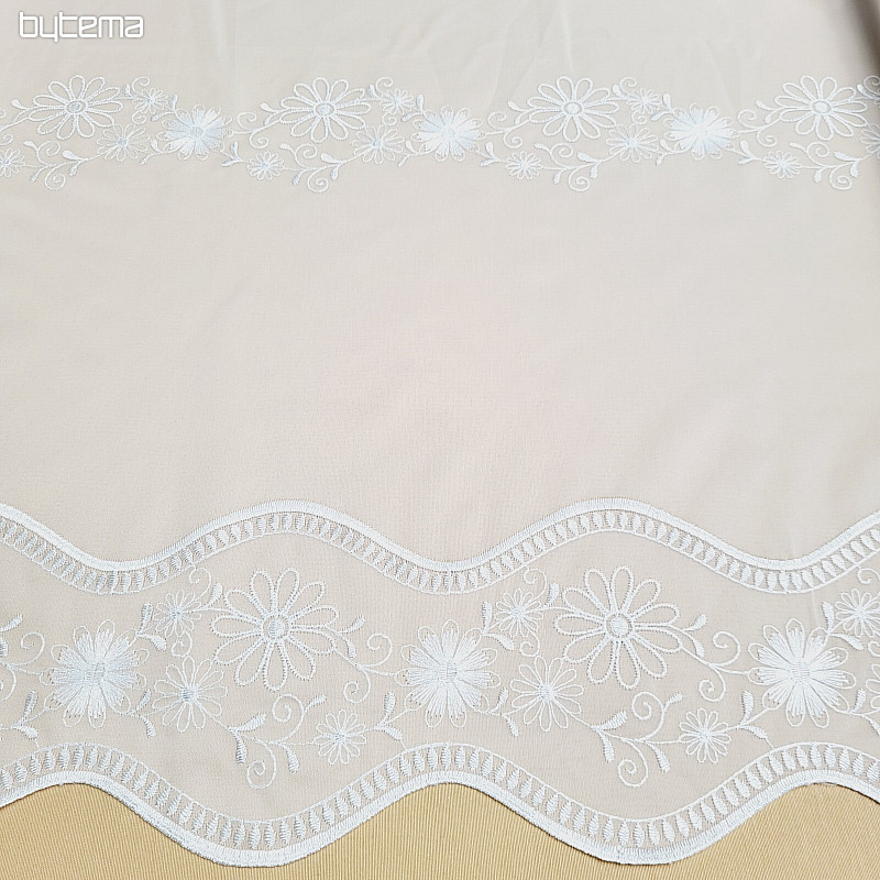 Tenda ricamata V 325 FIORE bianco