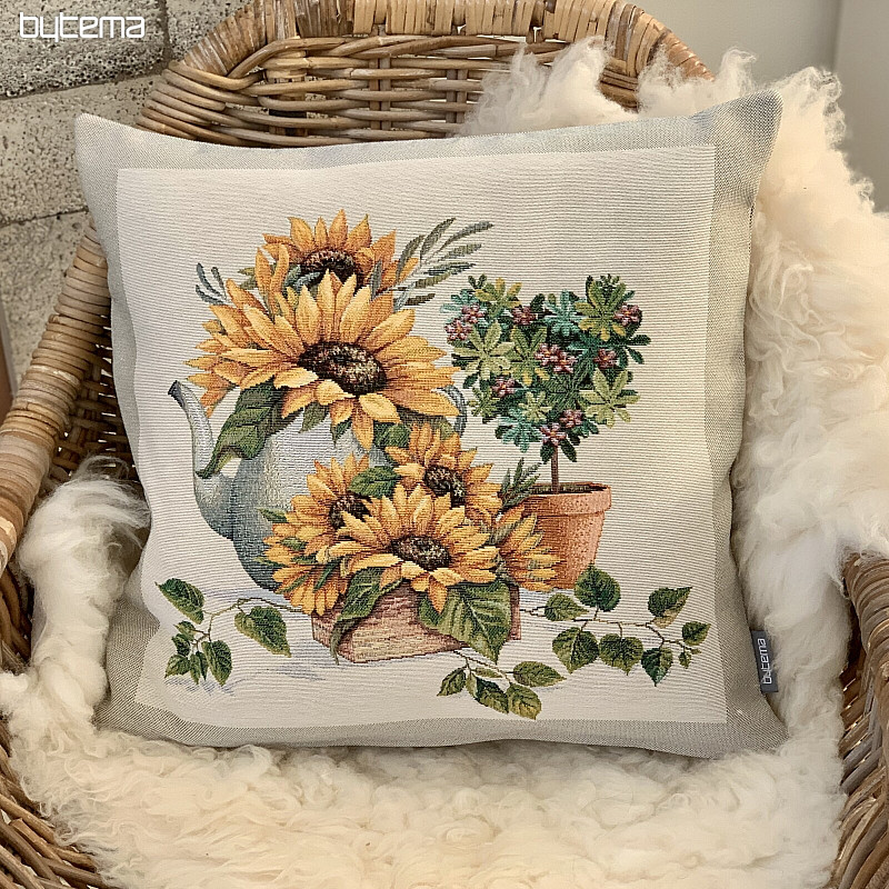 Fodera per cuscino con arazzo GIRASOLI IN CORNICE