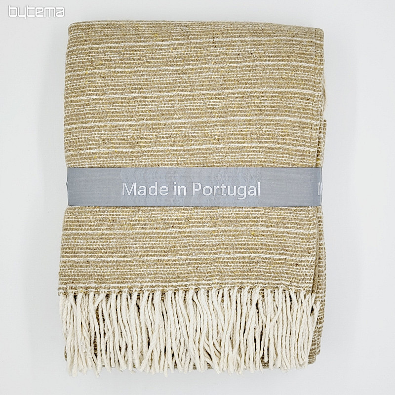 COPERTA BEIGE CON FRANGE