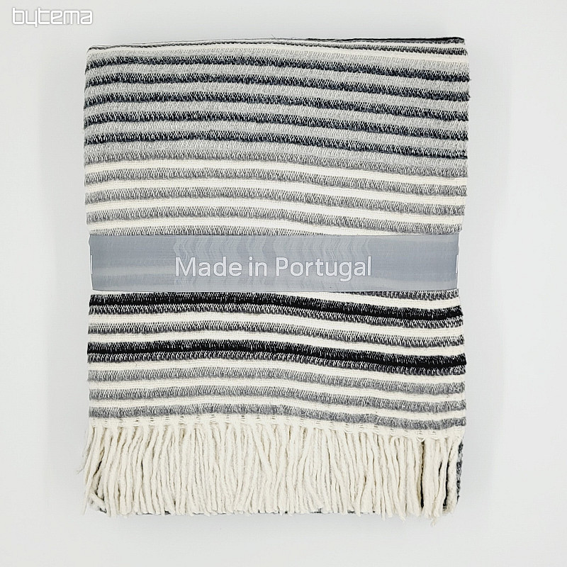 Coperta GRIGIO BIANCO CON FRANGE