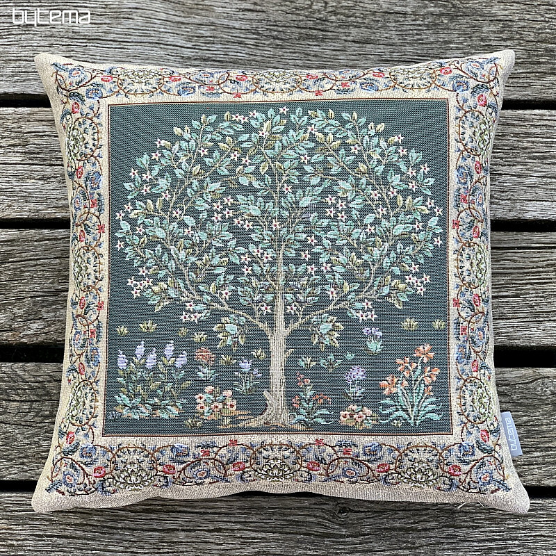 Fodera per cuscino arazzo ALBERO DELLA FORTUNA verde