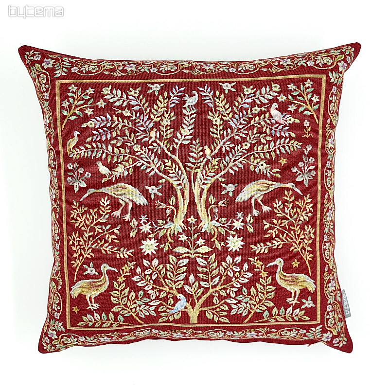 Federa per cuscino in arazzo WILLIAM MORRIS bordeaux