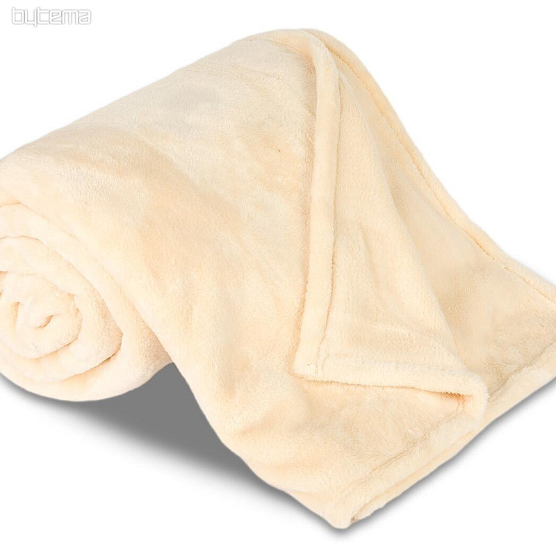 Coperta in microflanella CREMA liscia