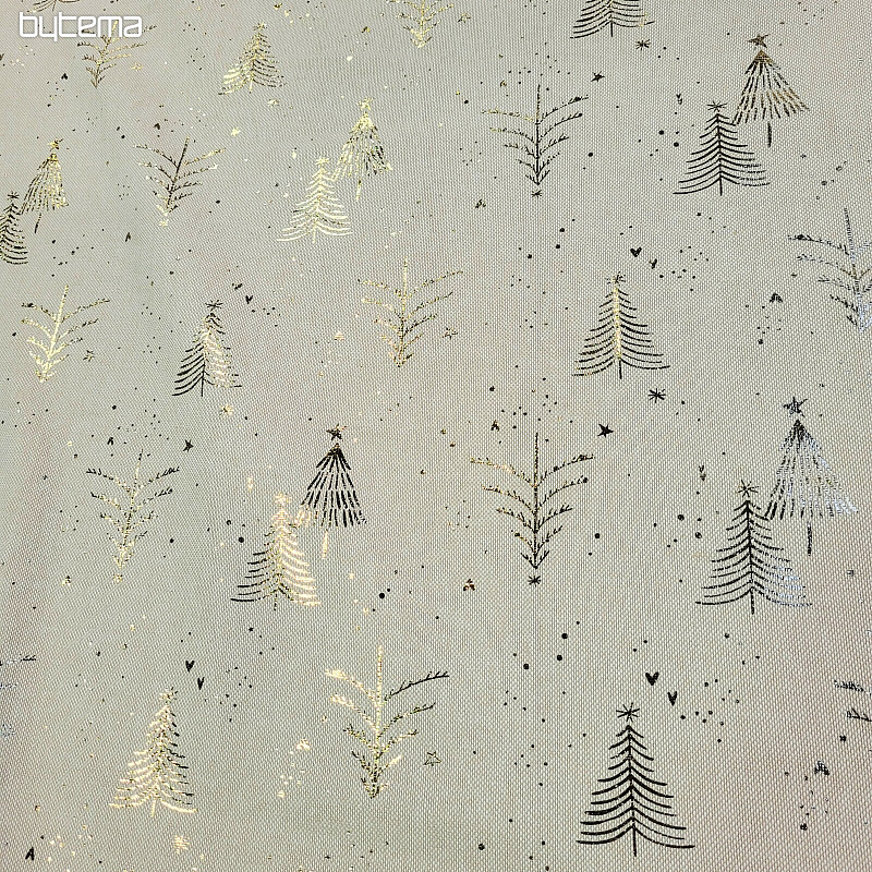 Tessuto di cotone ALBERI BEIGE