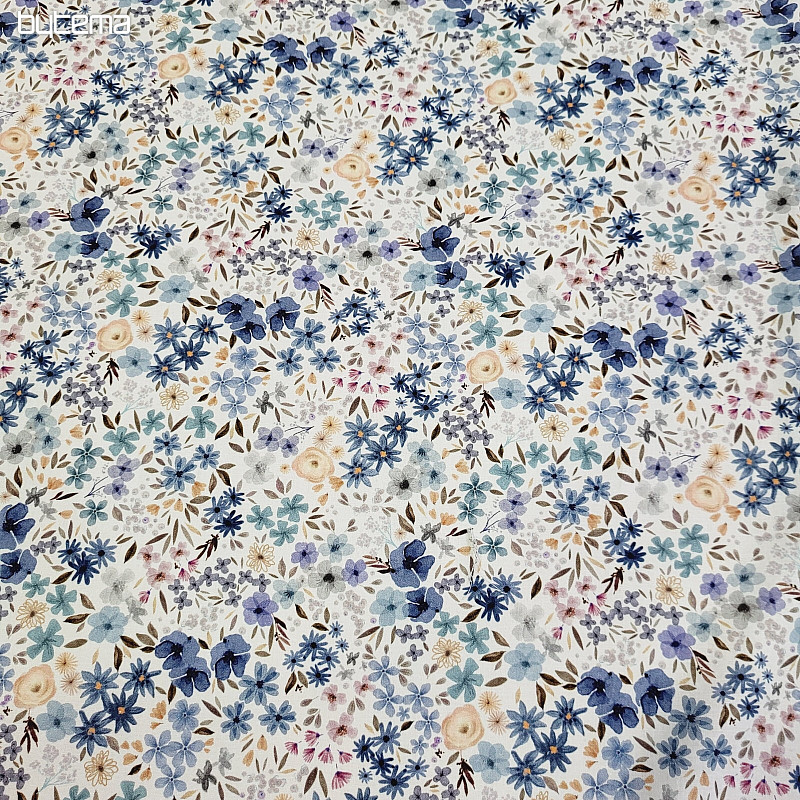 Tessuto in cotone ROMANA blu