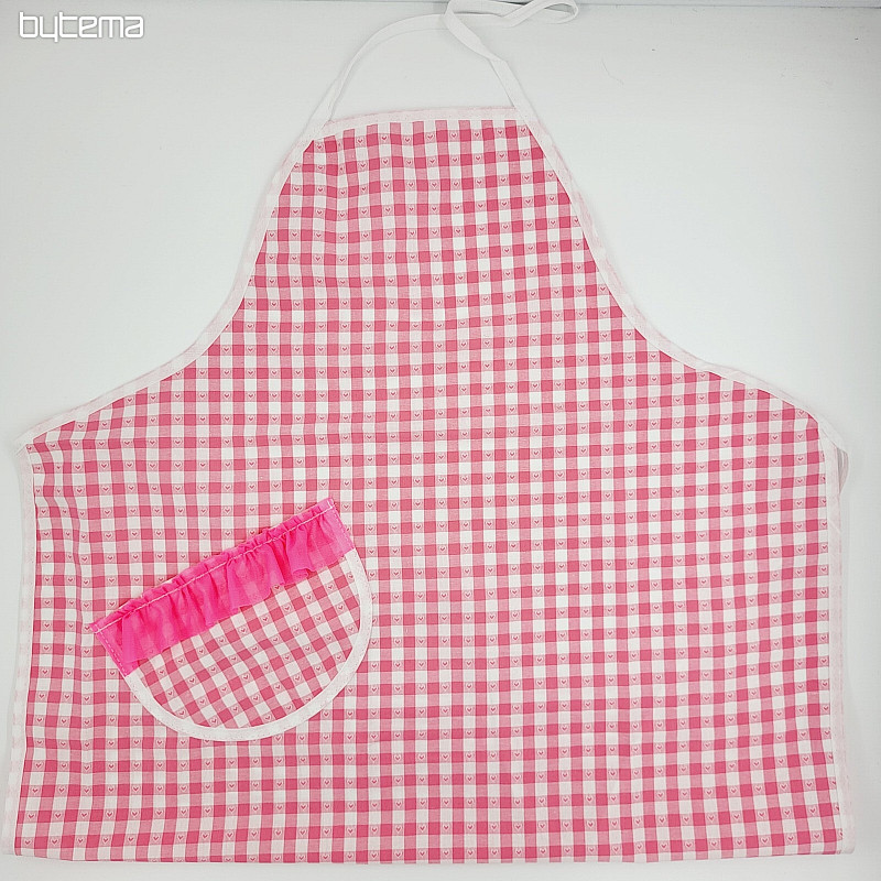 Grembiule con pettorina CUORE ROSA
