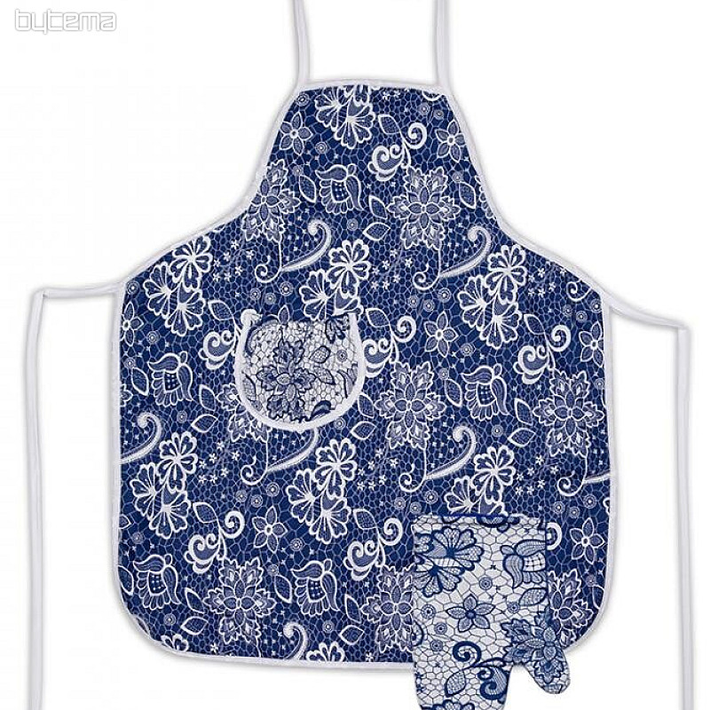 Grembiule con pettorina BLU BIANCO