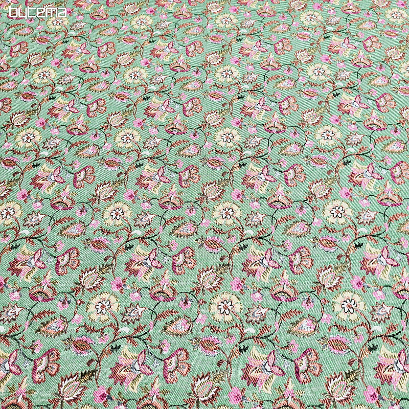 Tessuto arazzo MALVARROSA VERDE